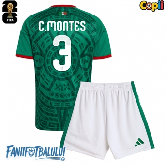 Mexic Cesar Montes #3 Echipament de Fotbal Replică Mondial 2026 Copii Acasa (+ Șorturi)